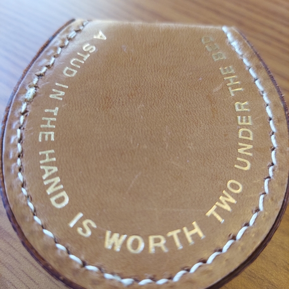 Vintage Leather Jewelry Box/ England for Cuffs,Tie Clips, Rings etc. G C. - Picture 1 of 11